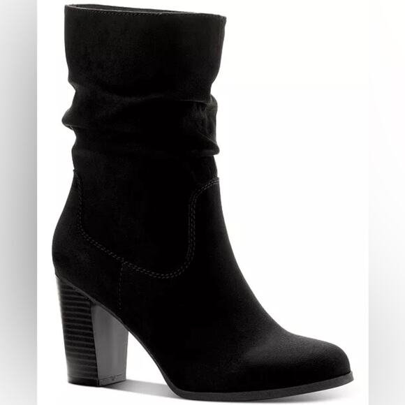 STYLE & CO Women’s Saraa Slouch Mid-Shaft Boots Black Microfiber Sz 5 - Picture 1 of 7